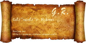 Gáspár Ruben névjegykártya